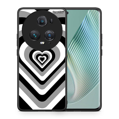 Θήκη Honor Magic5 Pro Black Hearts από τη Smartfits με σχέδιο στο πίσω μέρος και μαύρο περίβλημα | Honor Magic5 Pro Black Hearts case with colorful back and black bezels