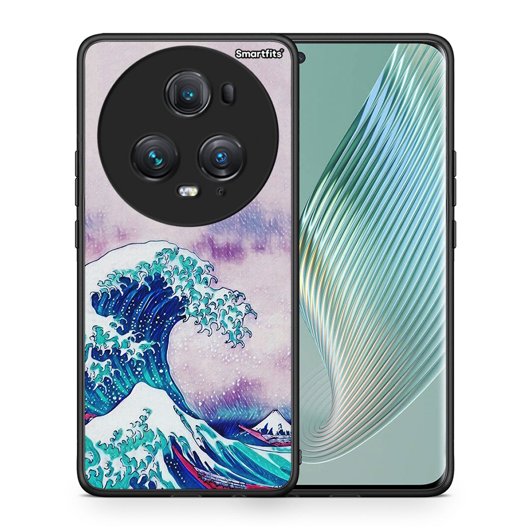 Θήκη Honor Magic5 Pro Blue Waves από τη Smartfits με σχέδιο στο πίσω μέρος και μαύρο περίβλημα | Honor Magic5 Pro Blue Waves case with colorful back and black bezels