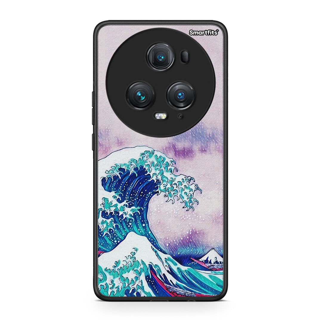 Honor Magic5 Pro Blue Waves θήκη από τη Smartfits με σχέδιο στο πίσω μέρος και μαύρο περίβλημα | Smartphone case with colorful back and black bezels by Smartfits