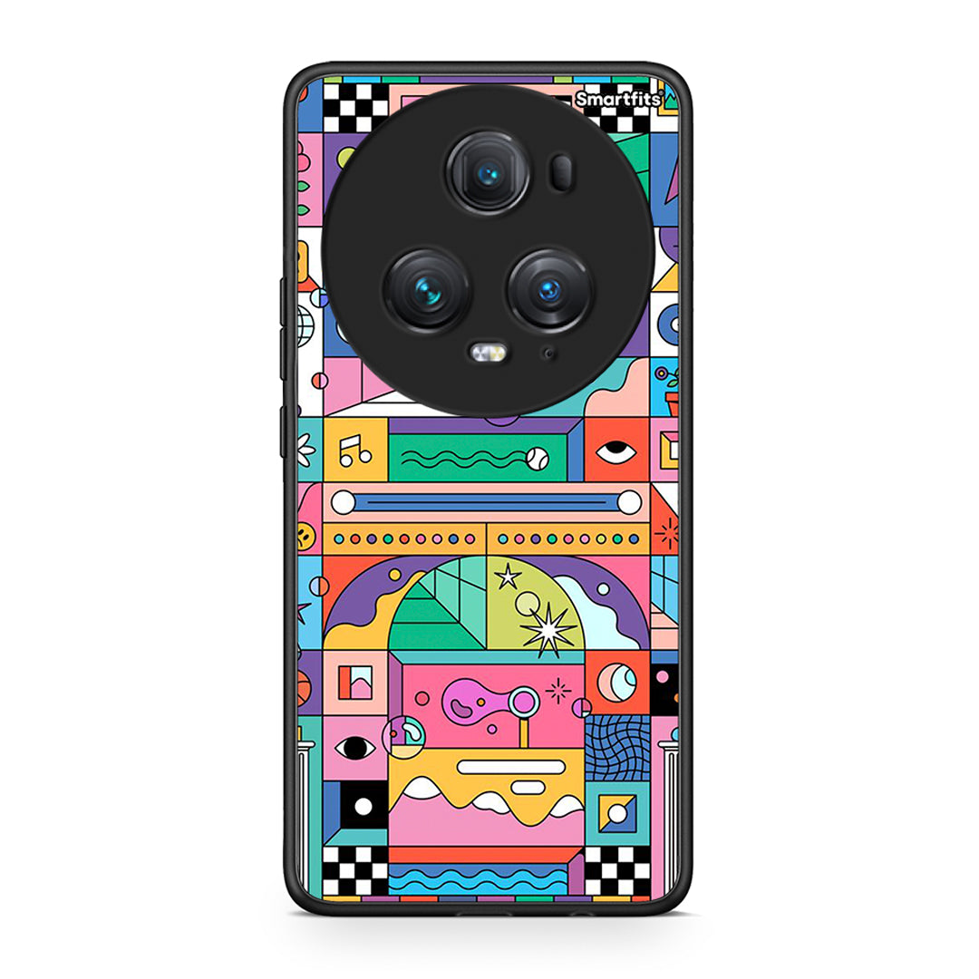 Honor Magic5 Pro Bubbles Soap θήκη από τη Smartfits με σχέδιο στο πίσω μέρος και μαύρο περίβλημα | Smartphone case with colorful back and black bezels by Smartfits