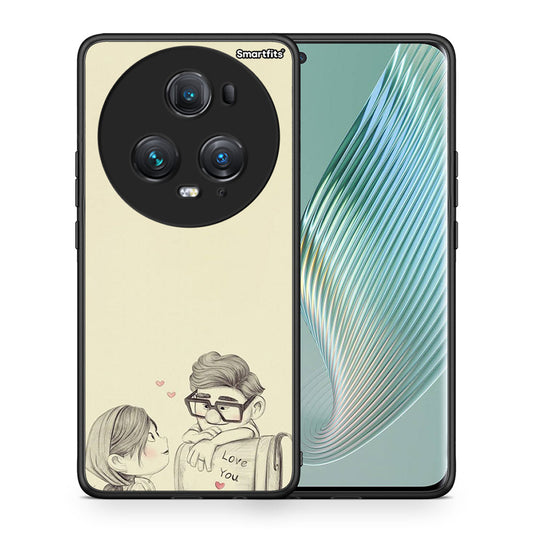 Θήκη Honor Magic5 Pro Carl And Ellie από τη Smartfits με σχέδιο στο πίσω μέρος και μαύρο περίβλημα | Honor Magic5 Pro Carl And Ellie case with colorful back and black bezels