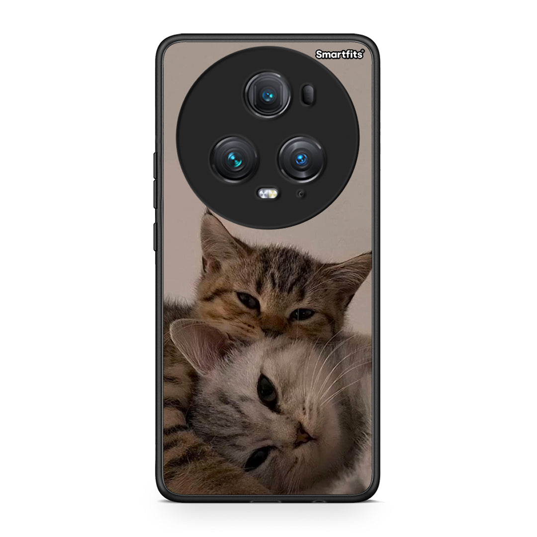 Honor Magic5 Pro Cats In Love Θήκη από τη Smartfits με σχέδιο στο πίσω μέρος και μαύρο περίβλημα | Smartphone case with colorful back and black bezels by Smartfits