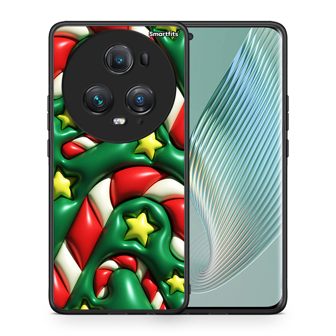 Θήκη Honor Magic5 Pro Christmas Bubbles από τη Smartfits με σχέδιο στο πίσω μέρος και μαύρο περίβλημα | Honor Magic5 Pro Christmas Bubbles case with colorful back and black bezels