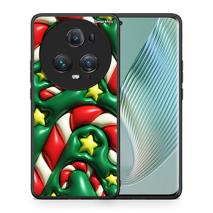 Θήκη Honor Magic5 Pro Christmas Bubbles από τη Smartfits με σχέδιο στο πίσω μέρος και μαύρο περίβλημα | Honor Magic5 Pro Christmas Bubbles case with colorful back and black bezels