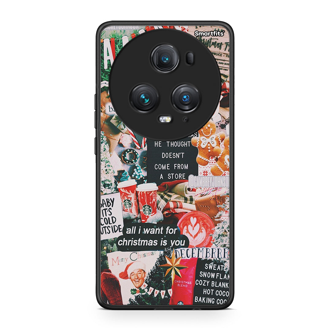 Honor Magic5 Pro Christmas Happiness θήκη από τη Smartfits με σχέδιο στο πίσω μέρος και μαύρο περίβλημα | Smartphone case with colorful back and black bezels by Smartfits