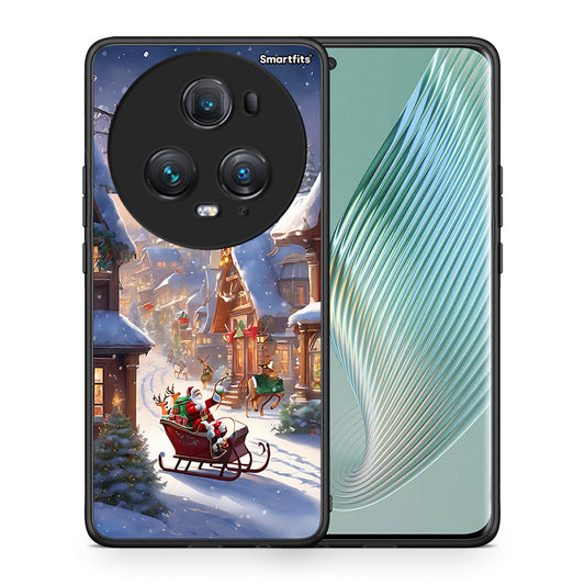 Θήκη Honor Magic5 Pro Christmas Snow από τη Smartfits με σχέδιο στο πίσω μέρος και μαύρο περίβλημα | Honor Magic5 Pro Christmas Snow case with colorful back and black bezels