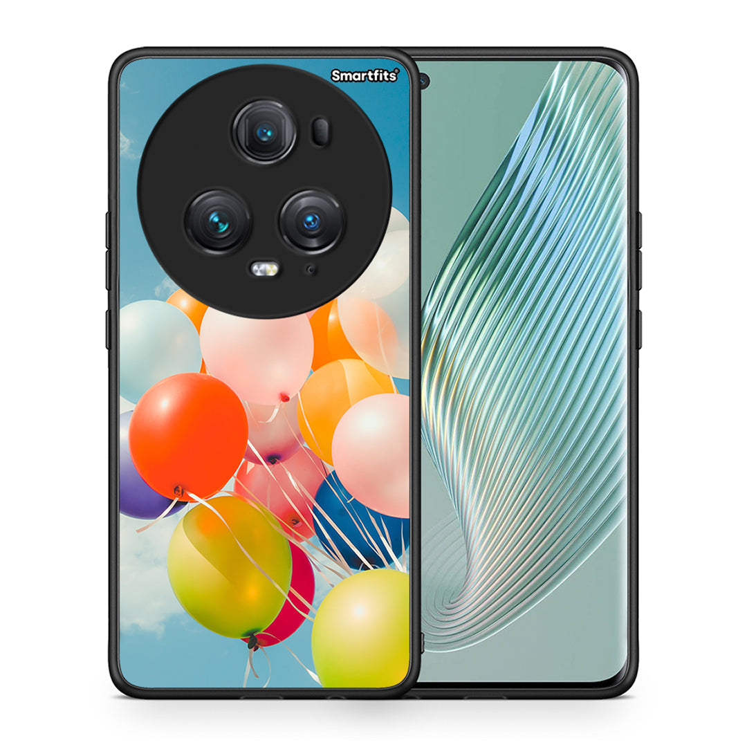 Θήκη Honor Magic5 Pro Colorful Balloons από τη Smartfits με σχέδιο στο πίσω μέρος και μαύρο περίβλημα | Honor Magic5 Pro Colorful Balloons case with colorful back and black bezels
