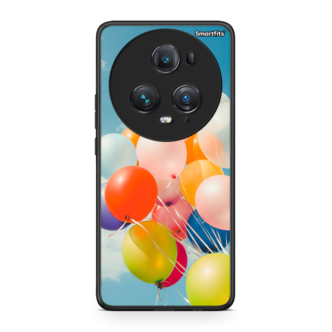 Honor Magic5 Pro Colorful Balloons θήκη από τη Smartfits με σχέδιο στο πίσω μέρος και μαύρο περίβλημα | Smartphone case with colorful back and black bezels by Smartfits