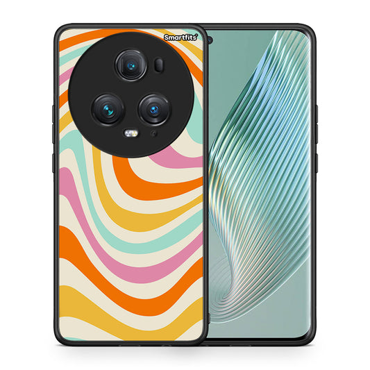 Θήκη Honor Magic5 Pro Colourful Waves από τη Smartfits με σχέδιο στο πίσω μέρος και μαύρο περίβλημα | Honor Magic5 Pro Colourful Waves case with colorful back and black bezels