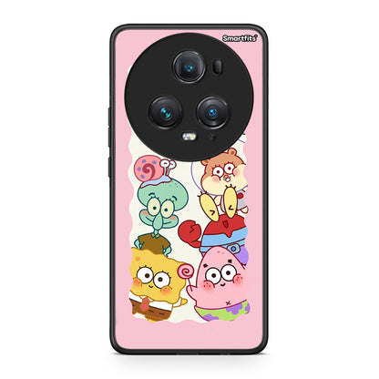 Honor Magic5 Pro Cute Companion θήκη από τη Smartfits με σχέδιο στο πίσω μέρος και μαύρο περίβλημα | Smartphone case with colorful back and black bezels by Smartfits