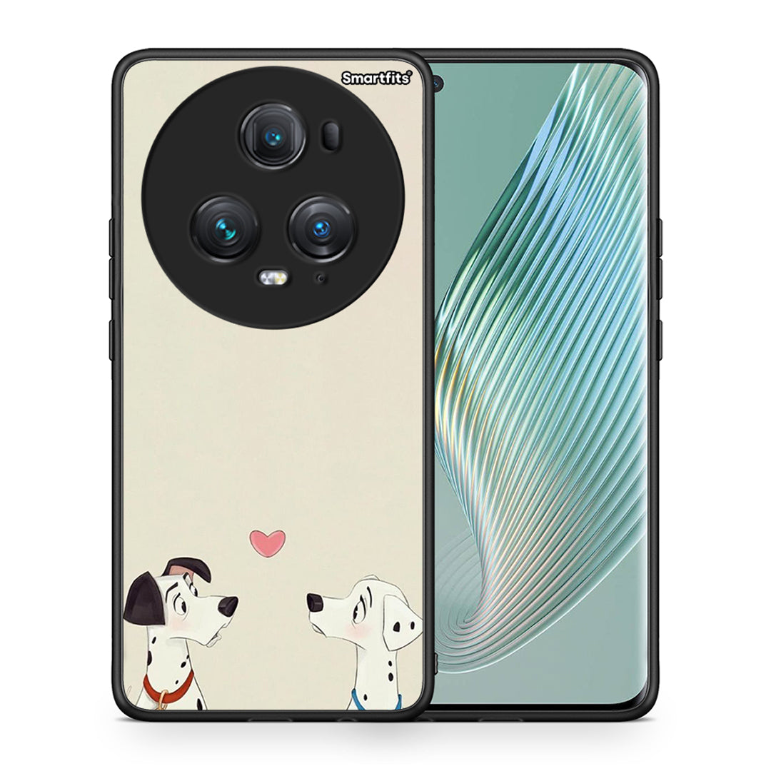 Θήκη Honor Magic5 Pro Dalmatians Love από τη Smartfits με σχέδιο στο πίσω μέρος και μαύρο περίβλημα | Honor Magic5 Pro Dalmatians Love case with colorful back and black bezels