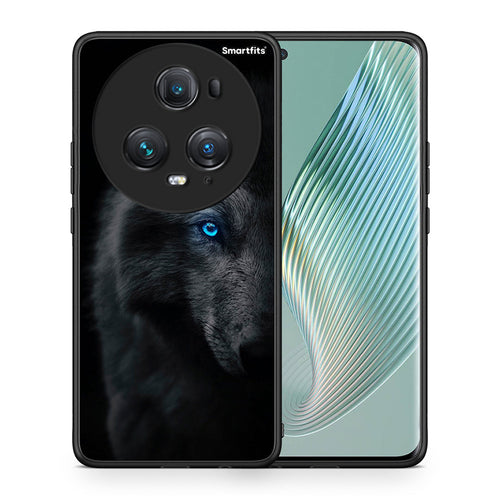 Θήκη Honor Magic5 Pro Dark Wolf από τη Smartfits με σχέδιο στο πίσω μέρος και μαύρο περίβλημα | Honor Magic5 Pro Dark Wolf case with colorful back and black bezels
