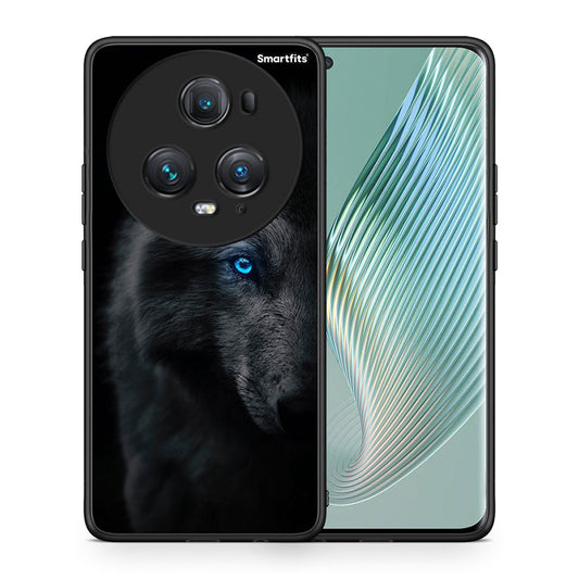 Θήκη Honor Magic5 Pro Dark Wolf από τη Smartfits με σχέδιο στο πίσω μέρος και μαύρο περίβλημα | Honor Magic5 Pro Dark Wolf case with colorful back and black bezels