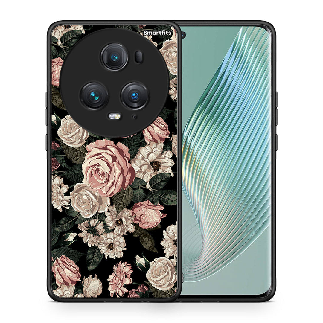 Θήκη Honor Magic5 Pro Wild Roses Flower από τη Smartfits με σχέδιο στο πίσω μέρος και μαύρο περίβλημα | Honor Magic5 Pro Wild Roses Flower case with colorful back and black bezels