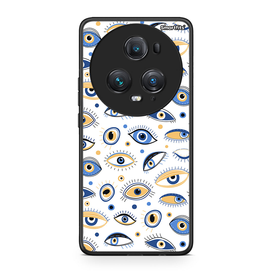 Honor Magic5 Pro Ftou Ftou θήκη από τη Smartfits με σχέδιο στο πίσω μέρος και μαύρο περίβλημα | Smartphone case with colorful back and black bezels by Smartfits