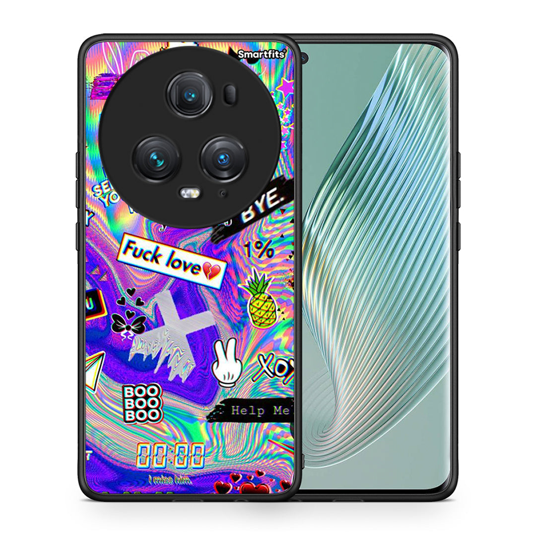 Θήκη Honor Magic5 Pro Game Over από τη Smartfits με σχέδιο στο πίσω μέρος και μαύρο περίβλημα | Honor Magic5 Pro Game Over case with colorful back and black bezels