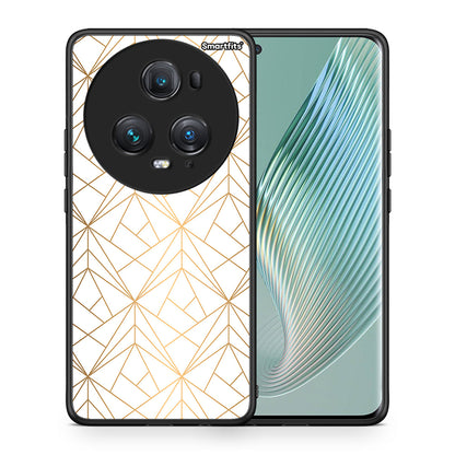 Θήκη Honor Magic5 Pro Luxury White Geometric από τη Smartfits με σχέδιο στο πίσω μέρος και μαύρο περίβλημα | Honor Magic5 Pro Luxury White Geometric case with colorful back and black bezels