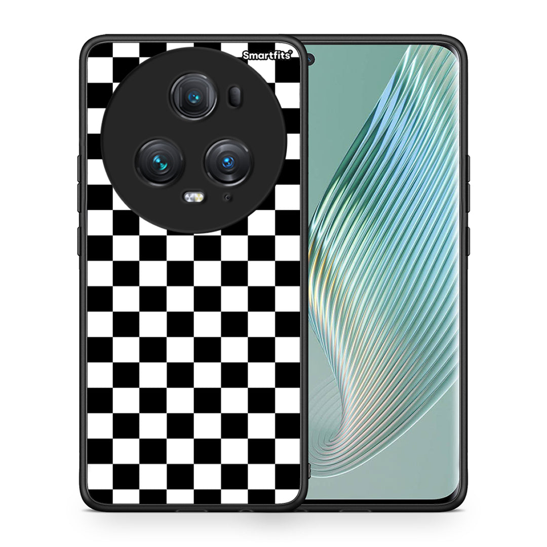 Θήκη Honor Magic5 Pro Squares Geometric από τη Smartfits με σχέδιο στο πίσω μέρος και μαύρο περίβλημα | Honor Magic5 Pro Squares Geometric case with colorful back and black bezels