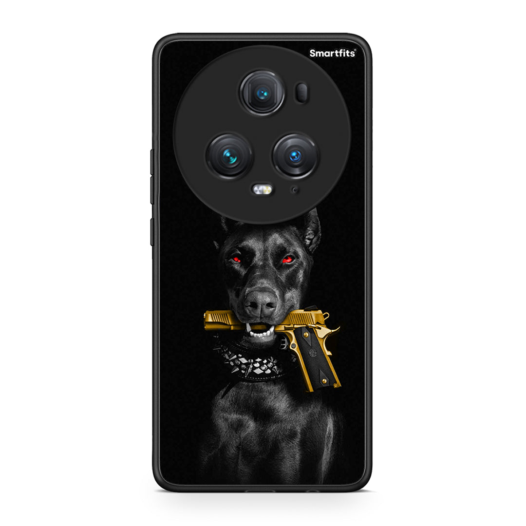 Honor Magic5 Pro Golden Gun Θήκη Αγίου Βαλεντίνου από τη Smartfits με σχέδιο στο πίσω μέρος και μαύρο περίβλημα | Smartphone case with colorful back and black bezels by Smartfits
