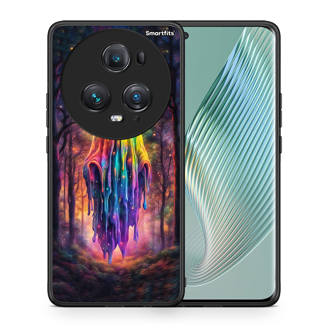 Θήκη Honor Magic5 Pro Halloween Ghost από τη Smartfits με σχέδιο στο πίσω μέρος και μαύρο περίβλημα | Honor Magic5 Pro Halloween Ghost case with colorful back and black bezels