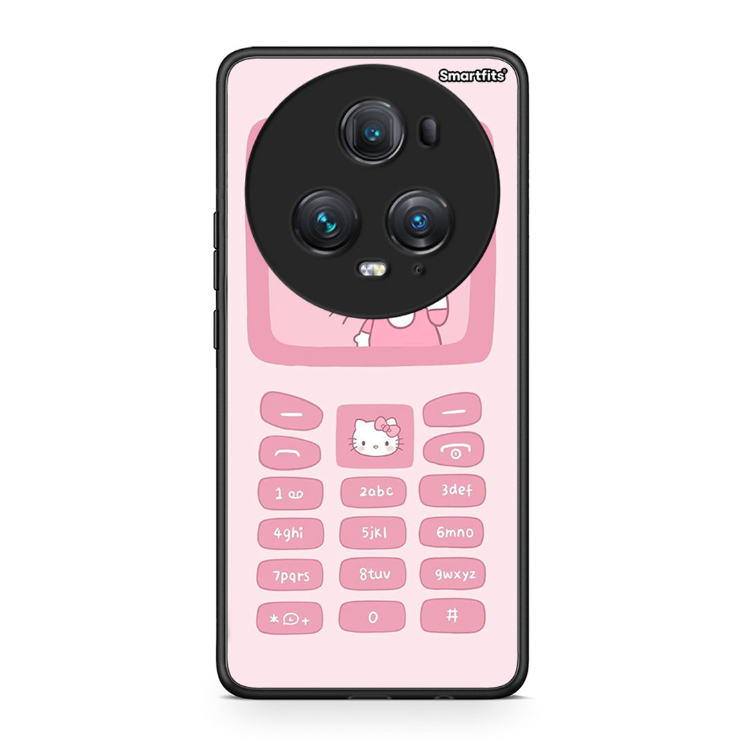 Honor Magic5 Pro Hello Kitten Θήκη Αγίου Βαλεντίνου από τη Smartfits με σχέδιο στο πίσω μέρος και μαύρο περίβλημα | Smartphone case with colorful back and black bezels by Smartfits