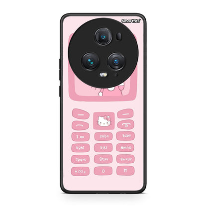Honor Magic5 Pro Hello Kitten Θήκη Αγίου Βαλεντίνου από τη Smartfits με σχέδιο στο πίσω μέρος και μαύρο περίβλημα | Smartphone case with colorful back and black bezels by Smartfits