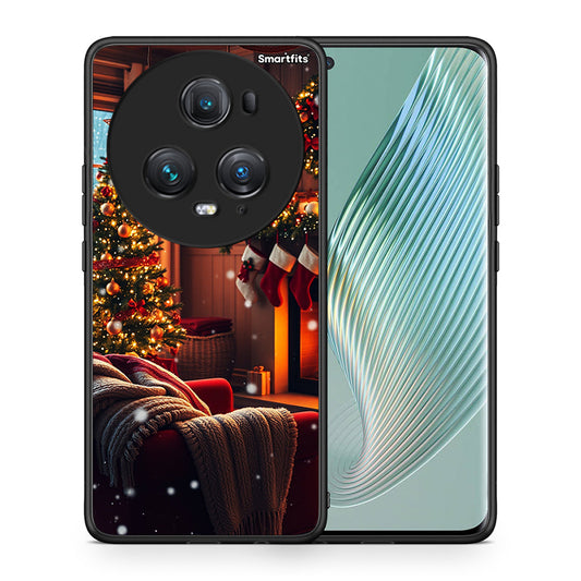Θήκη Honor Magic5 Pro Home For Christmas από τη Smartfits με σχέδιο στο πίσω μέρος και μαύρο περίβλημα | Honor Magic5 Pro Home For Christmas case with colorful back and black bezels