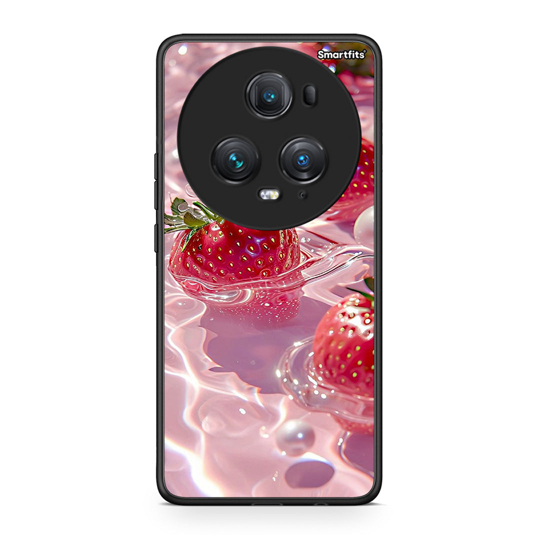 Honor Magic5 Pro Juicy Strawberries θήκη από τη Smartfits με σχέδιο στο πίσω μέρος και μαύρο περίβλημα | Smartphone case with colorful back and black bezels by Smartfits