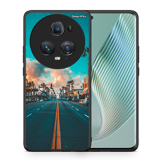 Θήκη Honor Magic5 Pro City Landscape από τη Smartfits με σχέδιο στο πίσω μέρος και μαύρο περίβλημα | Honor Magic5 Pro City Landscape case with colorful back and black bezels