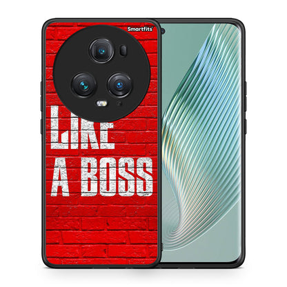 Θήκη Honor Magic5 Pro Like A Boss από τη Smartfits με σχέδιο στο πίσω μέρος και μαύρο περίβλημα | Honor Magic5 Pro Like A Boss case with colorful back and black bezels