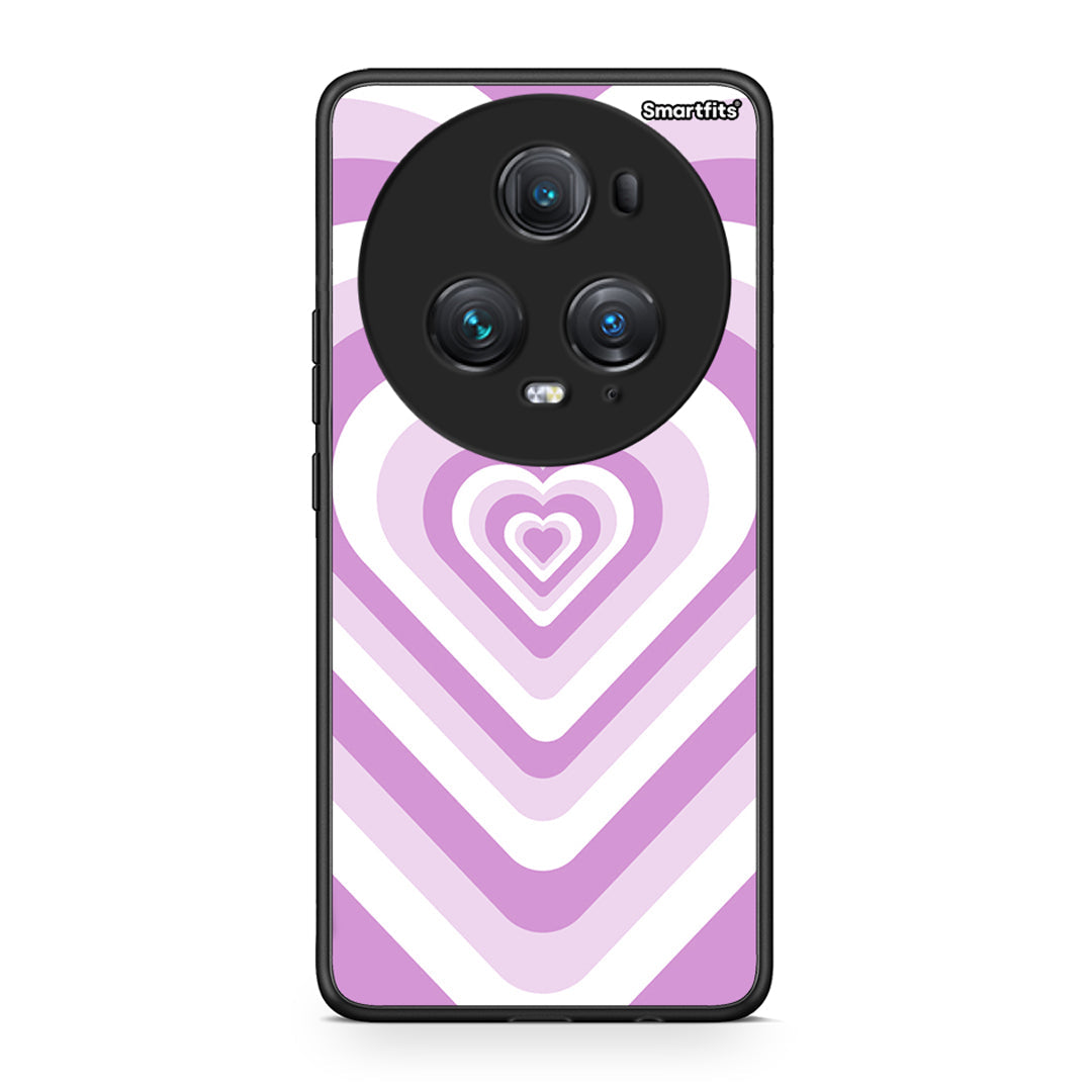 Honor Magic5 Pro Lilac Hearts θήκη από τη Smartfits με σχέδιο στο πίσω μέρος και μαύρο περίβλημα | Smartphone case with colorful back and black bezels by Smartfits