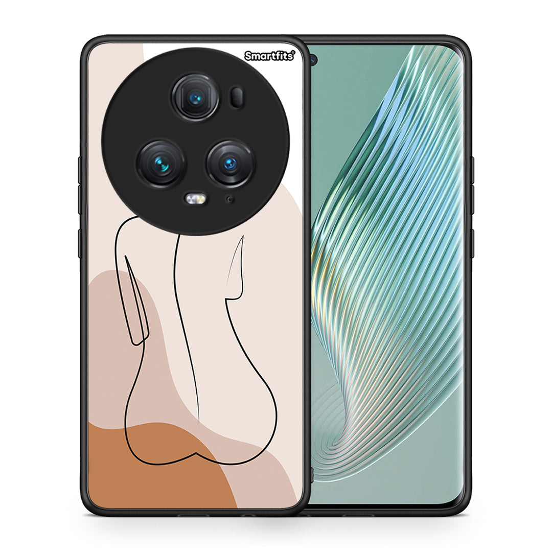 Θήκη Honor Magic5 Pro LineArt Woman από τη Smartfits με σχέδιο στο πίσω μέρος και μαύρο περίβλημα | Honor Magic5 Pro LineArt Woman case with colorful back and black bezels