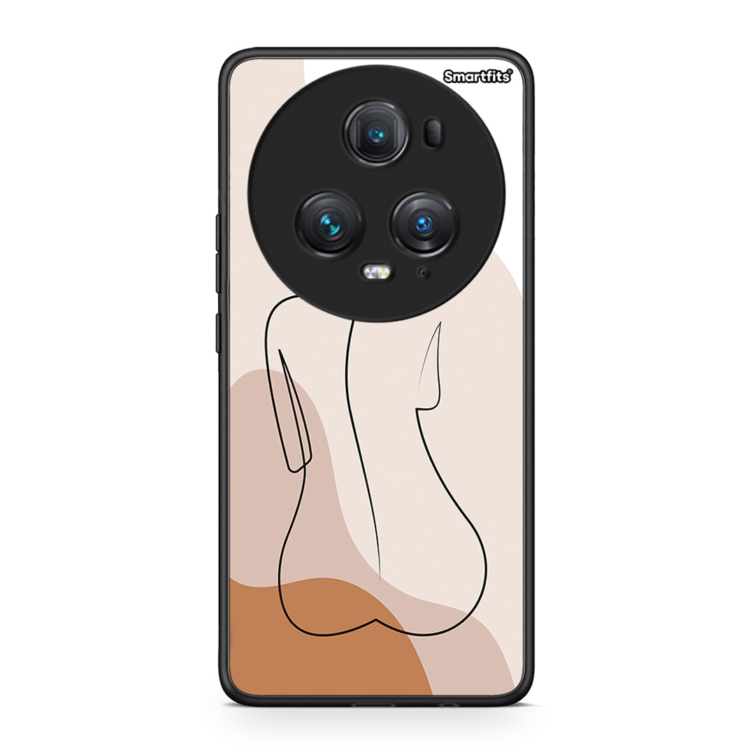 Honor Magic5 Pro LineArt Woman θήκη από τη Smartfits με σχέδιο στο πίσω μέρος και μαύρο περίβλημα | Smartphone case with colorful back and black bezels by Smartfits