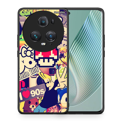 Θήκη Honor Magic5 Pro Love The 90s από τη Smartfits με σχέδιο στο πίσω μέρος και μαύρο περίβλημα | Honor Magic5 Pro Love The 90s case with colorful back and black bezels