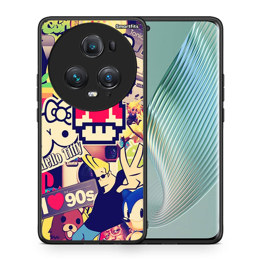 Θήκη Honor Magic5 Pro Love The 90s από τη Smartfits με σχέδιο στο πίσω μέρος και μαύρο περίβλημα | Honor Magic5 Pro Love The 90s case with colorful back and black bezels