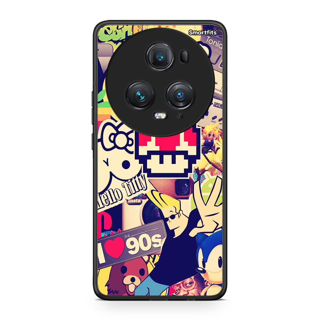 Honor Magic5 Pro Love The 90s θήκη από τη Smartfits με σχέδιο στο πίσω μέρος και μαύρο περίβλημα | Smartphone case with colorful back and black bezels by Smartfits