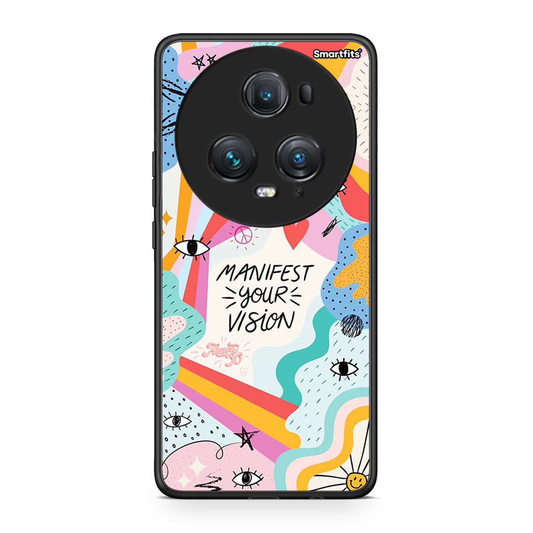 Honor Magic5 Pro Manifest Your Vision θήκη από τη Smartfits με σχέδιο στο πίσω μέρος και μαύρο περίβλημα | Smartphone case with colorful back and black bezels by Smartfits