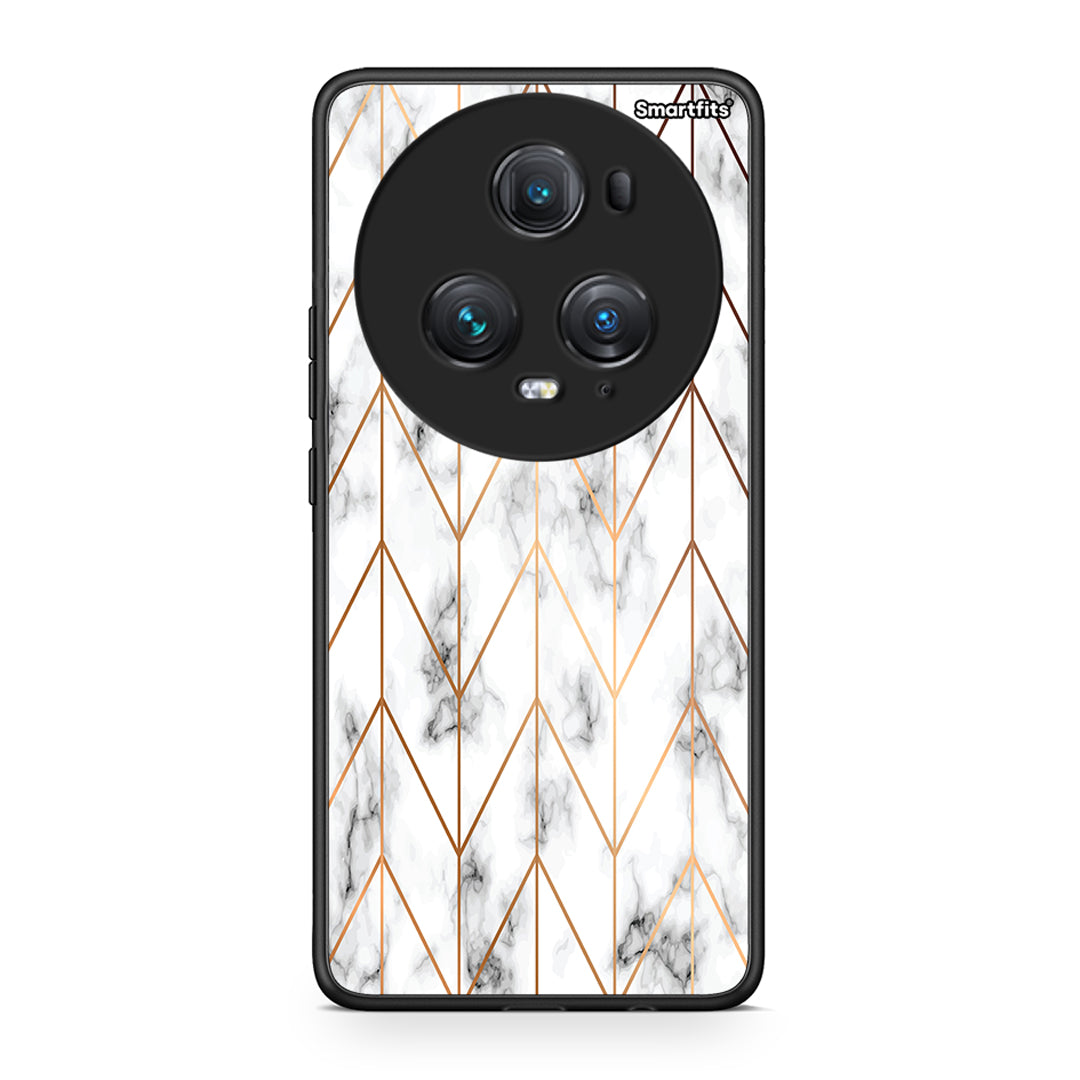 44 - Honor Magic5 Pro Gold Geometric Marble case, cover, bumper