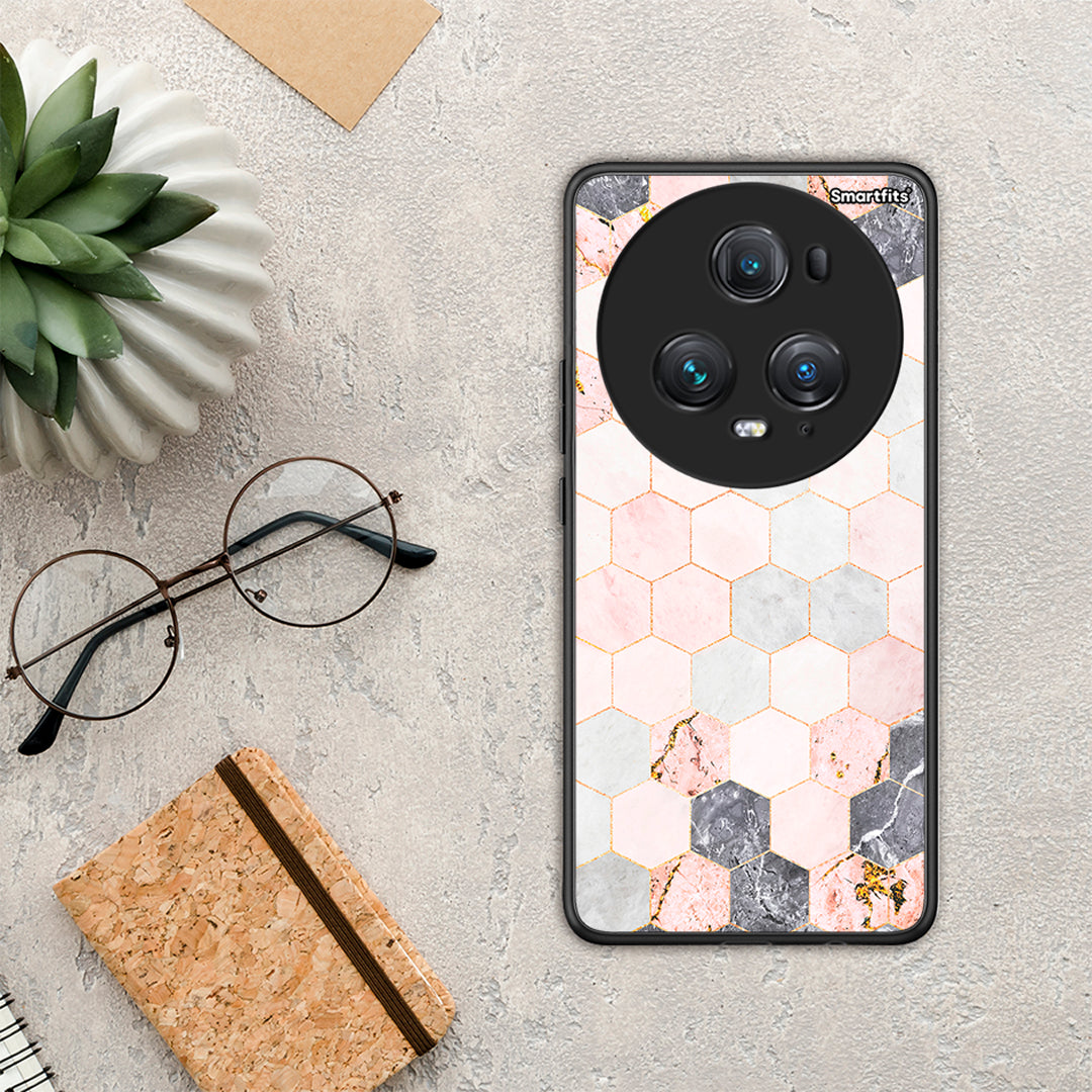 Marble Hexagon Pink - Honor Magic5 Pro θήκη
