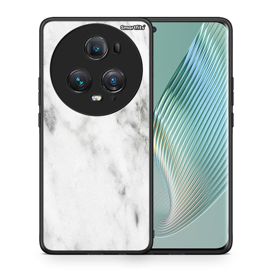 Θήκη Honor Magic5 Pro White Marble από τη Smartfits με σχέδιο στο πίσω μέρος και μαύρο περίβλημα | Honor Magic5 Pro White Marble case with colorful back and black bezels