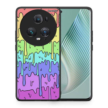 Θήκη Honor Magic5 Pro Melting Rainbow από τη Smartfits με σχέδιο στο πίσω μέρος και μαύρο περίβλημα | Honor Magic5 Pro Melting Rainbow case with colorful back and black bezels