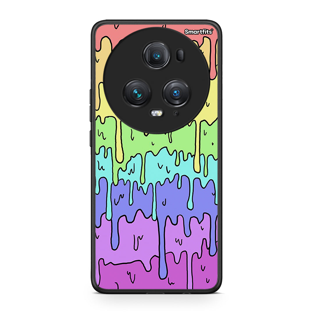 Honor Magic5 Pro Melting Rainbow θήκη από τη Smartfits με σχέδιο στο πίσω μέρος και μαύρο περίβλημα | Smartphone case with colorful back and black bezels by Smartfits