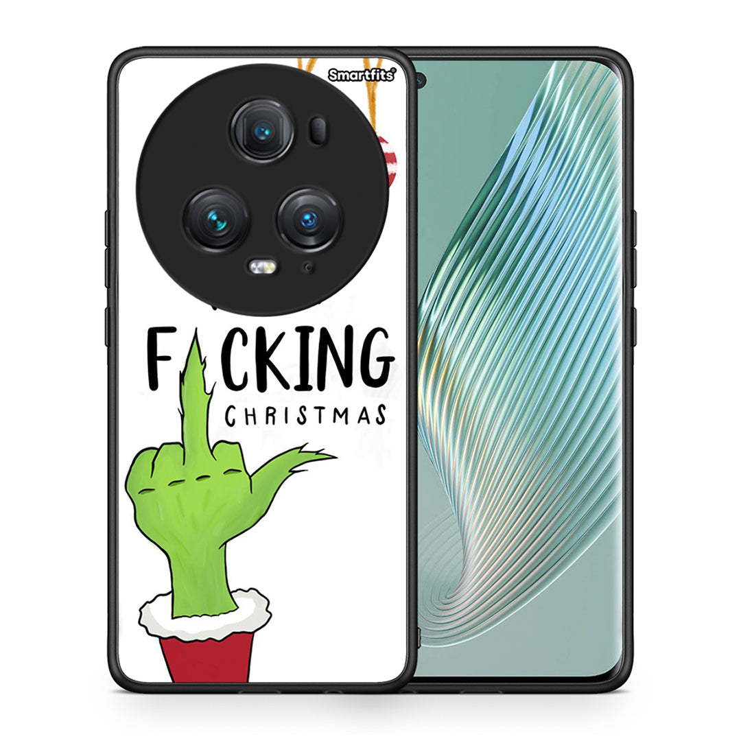 Θήκη Honor Magic5 Pro Merry F Xmas από τη Smartfits με σχέδιο στο πίσω μέρος και μαύρο περίβλημα | Honor Magic5 Pro Merry F Xmas case with colorful back and black bezels