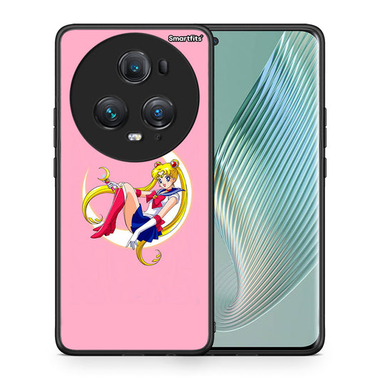 Θήκη Honor Magic5 Pro Moon Girl από τη Smartfits με σχέδιο στο πίσω μέρος και μαύρο περίβλημα | Honor Magic5 Pro Moon Girl case with colorful back and black bezels