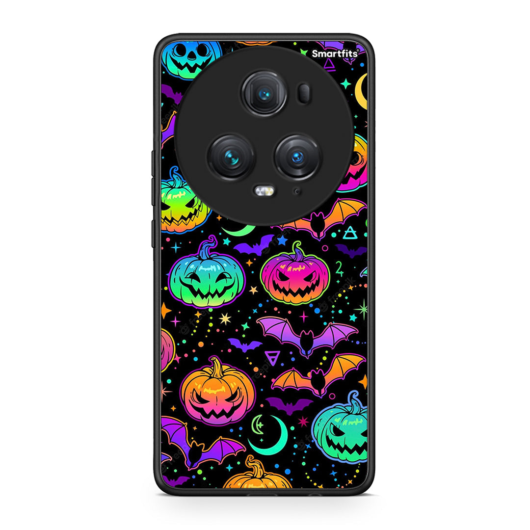 Honor Magic5 Pro Neon Halloween θήκη από τη Smartfits με σχέδιο στο πίσω μέρος και μαύρο περίβλημα | Smartphone case with colorful back and black bezels by Smartfits