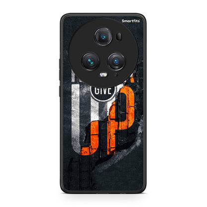 Honor Magic5 Pro Never Give Up Θήκη Αγίου Βαλεντίνου από τη Smartfits με σχέδιο στο πίσω μέρος και μαύρο περίβλημα | Smartphone case with colorful back and black bezels by Smartfits