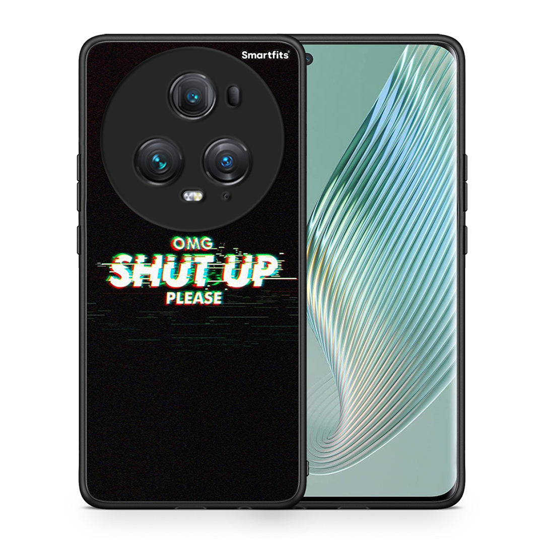 Θήκη Honor Magic5 Pro OMG ShutUp από τη Smartfits με σχέδιο στο πίσω μέρος και μαύρο περίβλημα | Honor Magic5 Pro OMG ShutUp case with colorful back and black bezels