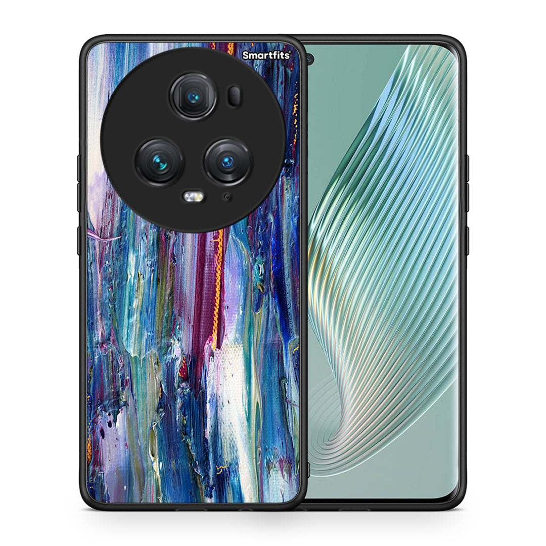 Θήκη Honor Magic5 Pro Winter Paint από τη Smartfits με σχέδιο στο πίσω μέρος και μαύρο περίβλημα | Honor Magic5 Pro Winter Paint case with colorful back and black bezels