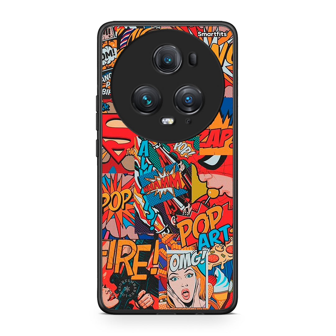 Honor Magic5 Pro PopArt OMG θήκη από τη Smartfits με σχέδιο στο πίσω μέρος και μαύρο περίβλημα | Smartphone case with colorful back and black bezels by Smartfits