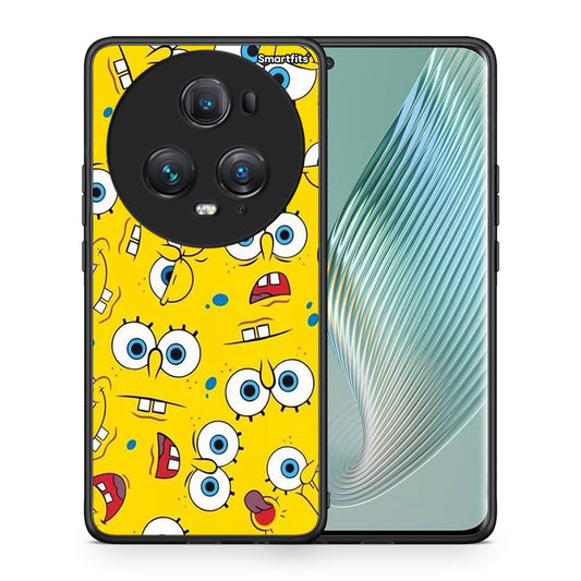 Θήκη Honor Magic5 Pro Sponge PopArt από τη Smartfits με σχέδιο στο πίσω μέρος και μαύρο περίβλημα | Honor Magic5 Pro Sponge PopArt case with colorful back and black bezels